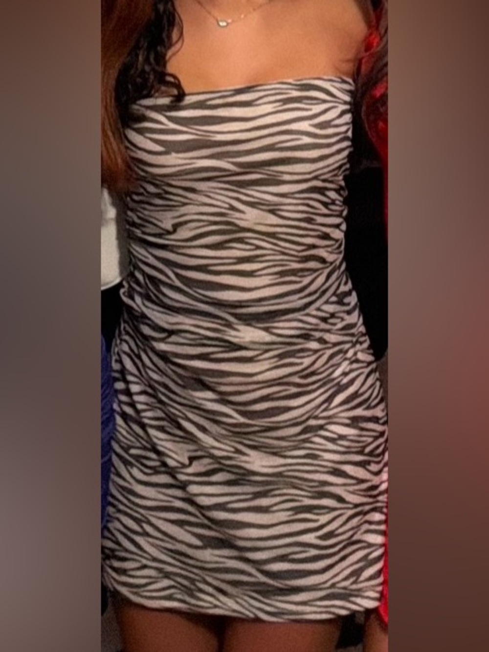 Zebra Print Mini Skirt in Black and White